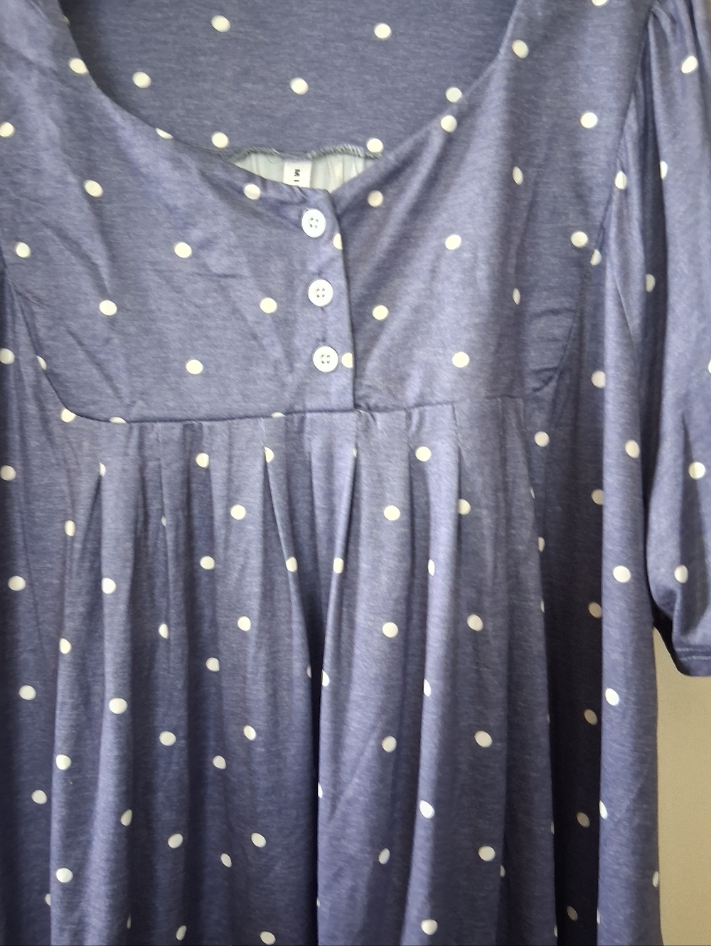 Polka Dot Navy Blue Lightweight House Dress